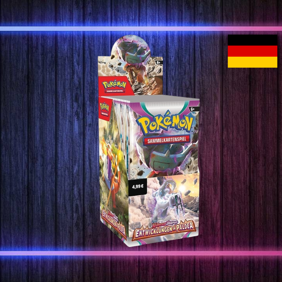 Pokémon Entwicklungen in Paldea – 18er-Display (Deutsch)