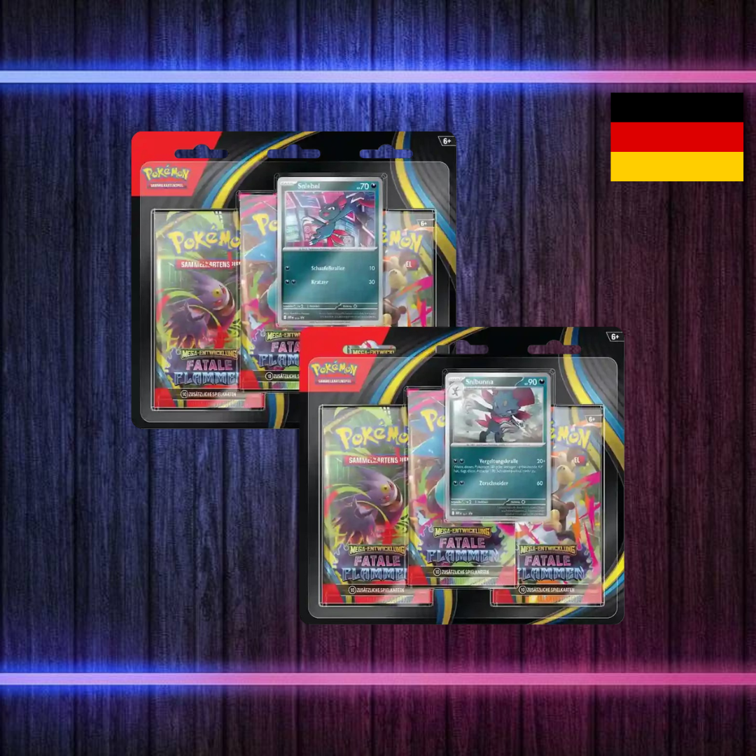 Pokémon Fatale Flammen 3er-Blister (Deutsch)